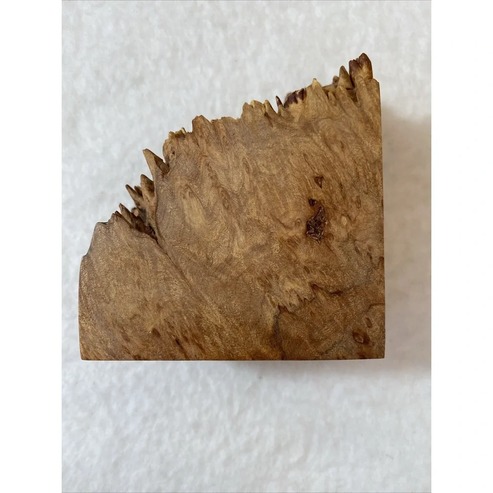 Charles Elkan Burl Wood Rough Edge Book‎ End Analog Clock MCM Not Working
